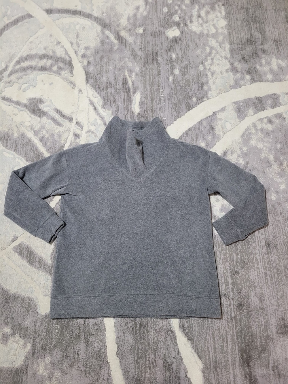 Joe Fresh Heather Gray V-Neck Funnel Turtleneck Sweater Size M